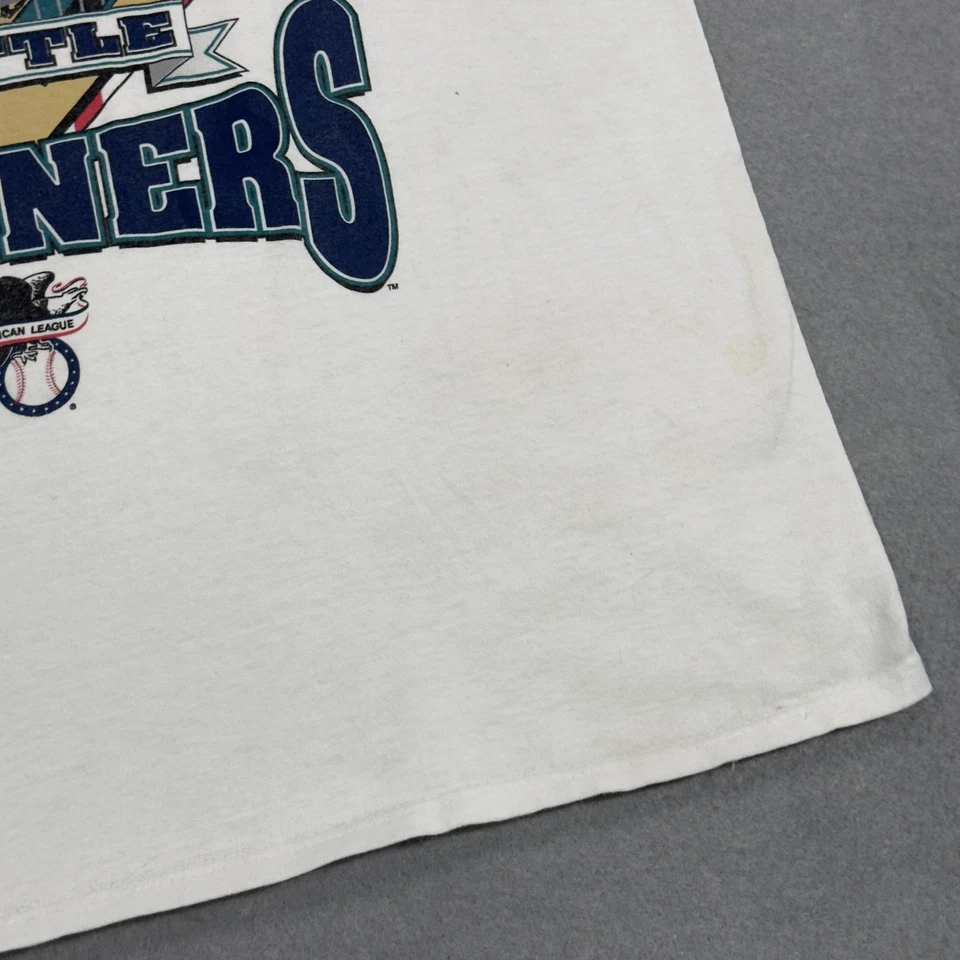 Vintage Seattle Mariners Shirt Mens Medium MLB Baseball 1995 Champions 90s RARE - Image 4 of 4