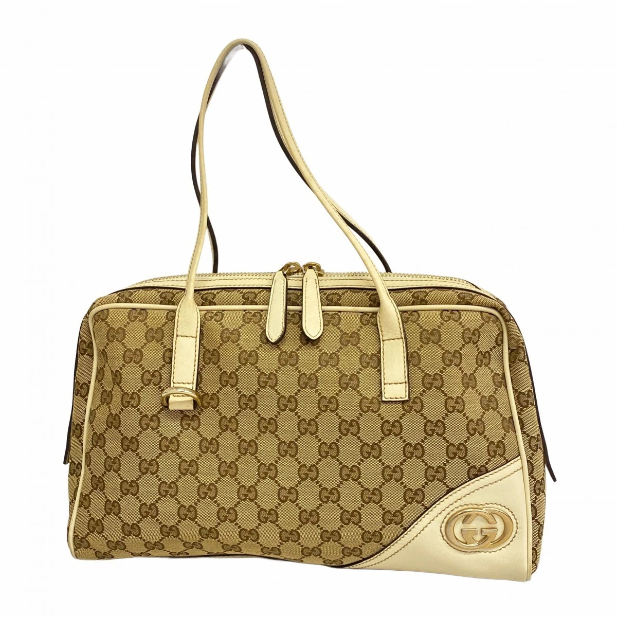 Sac à main GUCCI GG toile 169971 cuir or quincaillerie 2068