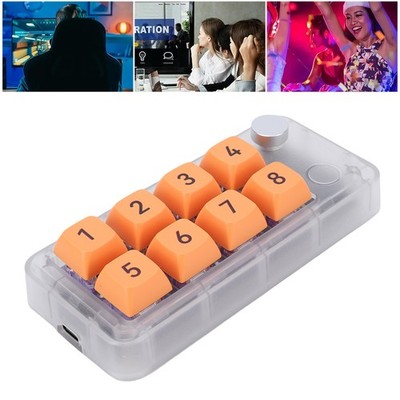 Wired USB C Numeric Keypad One Handed Macro Mechanical Keyboard 8 Programmable