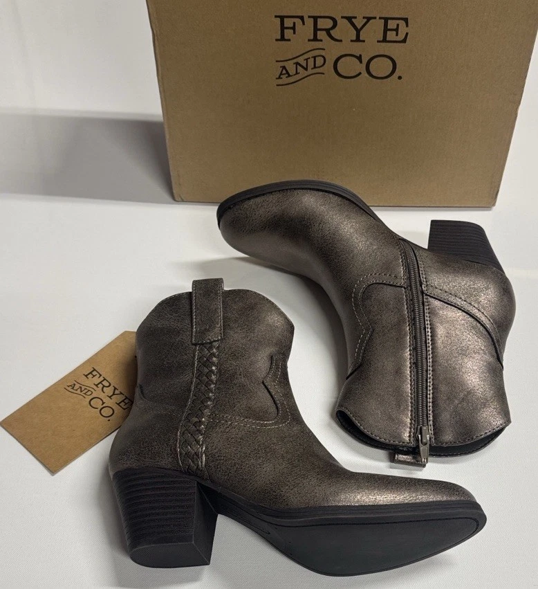 Bronze Western Boots Womens 7.5 Frye And Co. Booties Daxx - Image 2 of 4