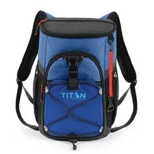 Titan by Arctic Zone 24 Can, 16 Quart Backpack Cooler, Ocean Blue,Leak-proof