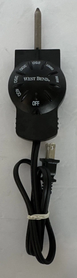 Pote de fondue West Bend elétrico 3 quartos com tampa vermelha 1000 W testado funciona vintage - Imagem 2 de 4