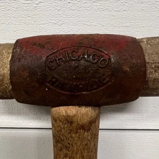Vintage NOS Chicago Rawhide C/R No. 2 Leather Mallet Split Head Hammer USA 