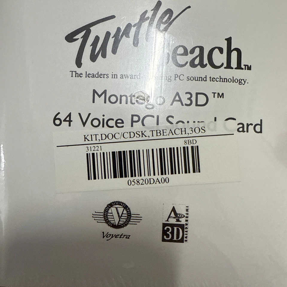 Turtle Beach Montego A3D 64 Voice Sound Card Manual + Disc Only New Sealed - Image 3 of 4