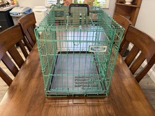 Petmate TEAL-Colored 17" x 20" x 24" Medium Double Door Folding Dog Crate Kennel