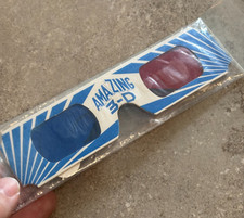 Bicchieri anaglifi vintage metà secolo Ama-Zing 3D carta fumetto lente rossa blu