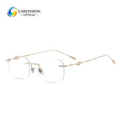 Classic Unisex Rimless β-Titanium Ultra Light Eyeglasses Frames Opitcal RX Able