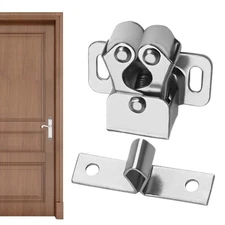 2*Cabinet Latch Double Roller Catch For Cupboard Closet Cabinet Door Latches