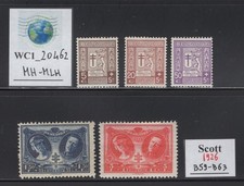 WC1_20462. BELGIUM. 1926 TUBERCOLOSIS FOR WAR VETERAN set. Sc. B59-B63. MH-MLH