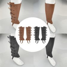 Vintage Medieval Lace up Buckle Shoes Cover Rivet 2x for Cosplay Accessories