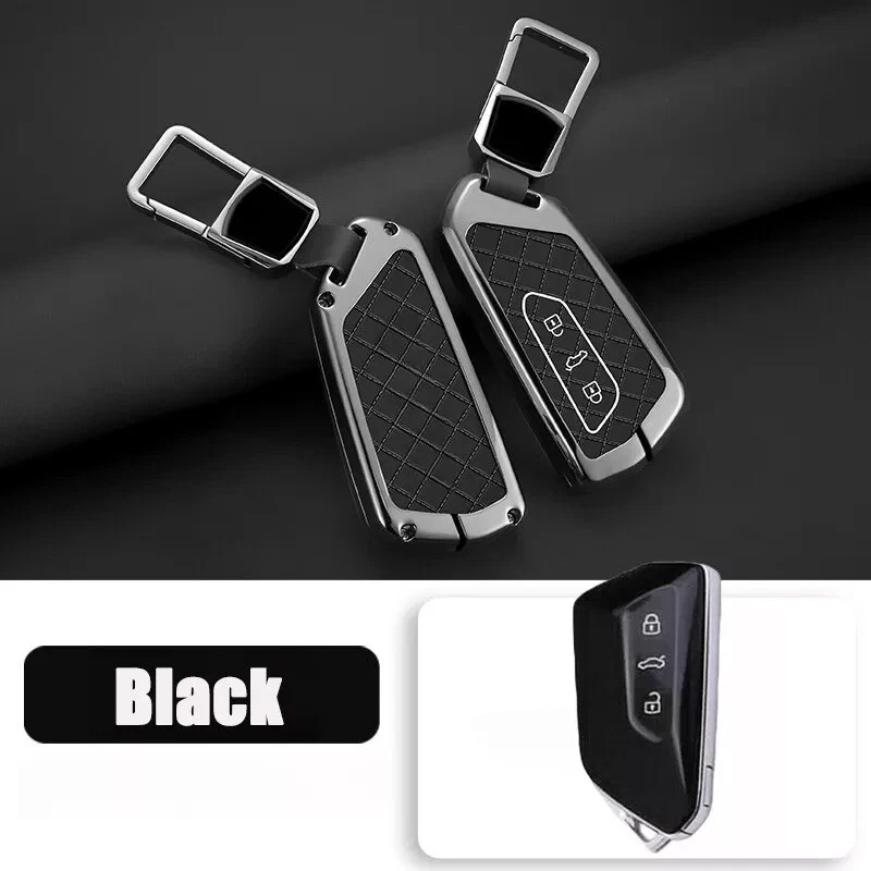 Funda para llave de coche de cuero de aleación de zinc Skoda para VW ID.3 ID.4 Octavia Golf 8 GTI Foto 3 de 4