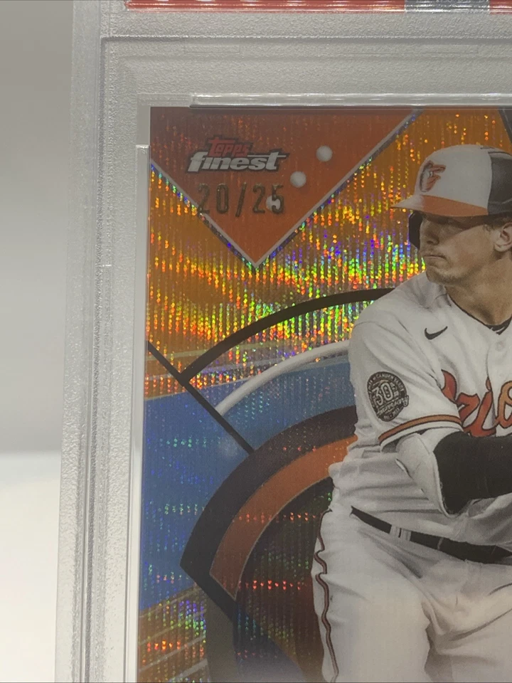 2023 Topps Finest Adley Rutschman Rookie Orange Wave Refractor Auto #/25 PSA 10 - Image 2 of 3