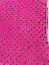 Dark pink dimple dot polyester minky fabric remnant 43" x 30"