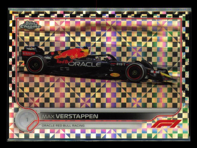 Max Verstappen 2022 Topps Chrome Formula 1 Checker Flag XFractor #109 Red Bull