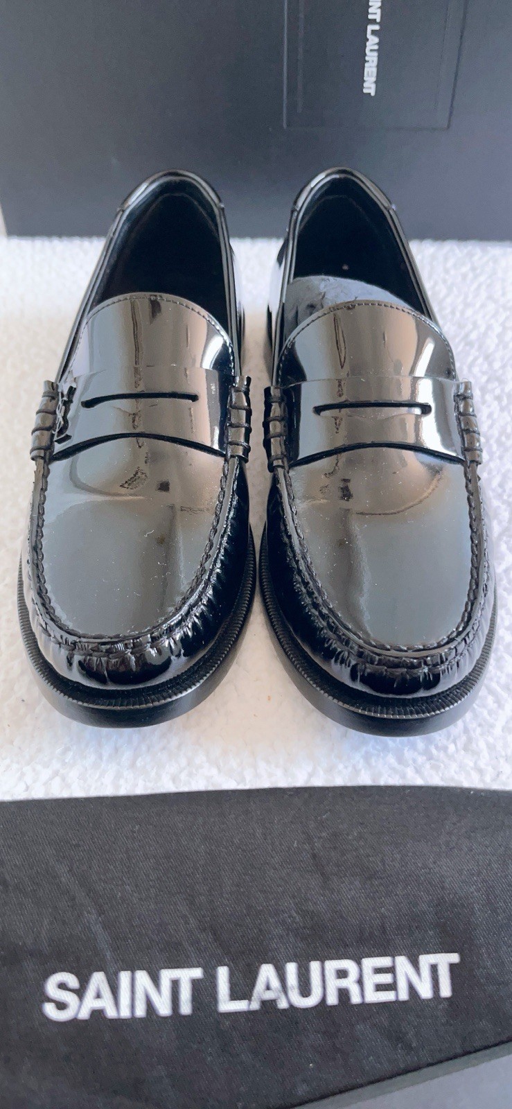 $950 Saint Laurent Le mocassini penny pantofole in pelle taglia 38