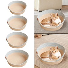Woven Cat Bed Basket Comfortable Wear Resistant Pet Supplies for Indoor Cats