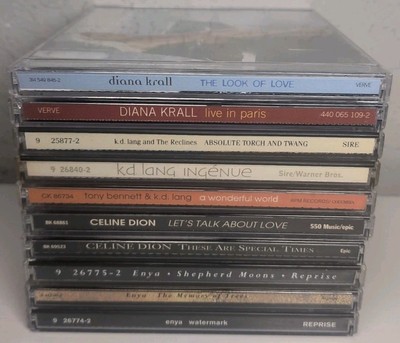 Lot Of 10 Female Artists CDs Diana Krall,K.D.Lang,Celine Dion, Enya B210
