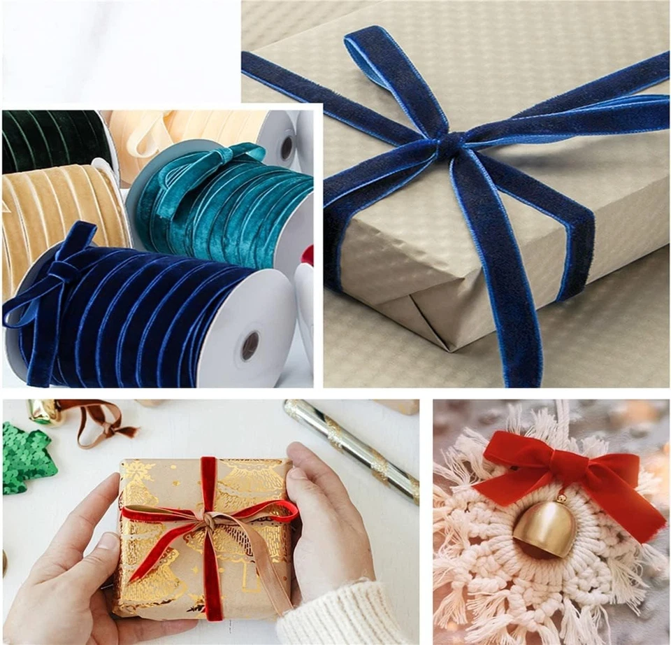 50 Yards Vintage Burgundy Velvet Ribbon 3/8 Inch Wide with Spool for Wedding - Image 3 of 4