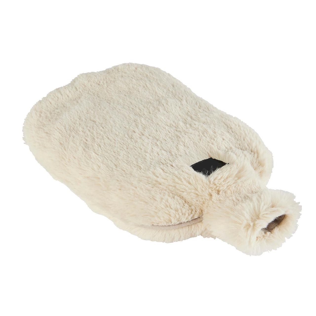 Microwavable Heat Pack White Faux Fur Heatable Bottle Plush Lavender Scented