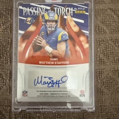 2022 DONRUSS PASSING THE TORCH MATTHEW STAFFORD KURT WARNER DUAL AUTO #9/25