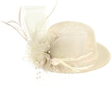Mini Fascinator Hat With Veil For Tea Party Bridal Wedding Guest Girls Top Hat