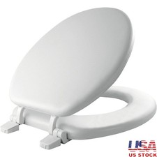 Cushioned Round Toilet Seat Easy Install Vinyl Soft Comfort Eco-Friendly New