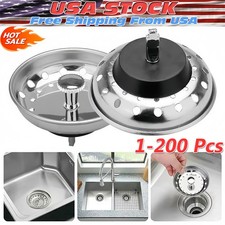 Stainless Steel Home Kitchen Sink Drain Stopper Basket Strainer Waste Plug Lot