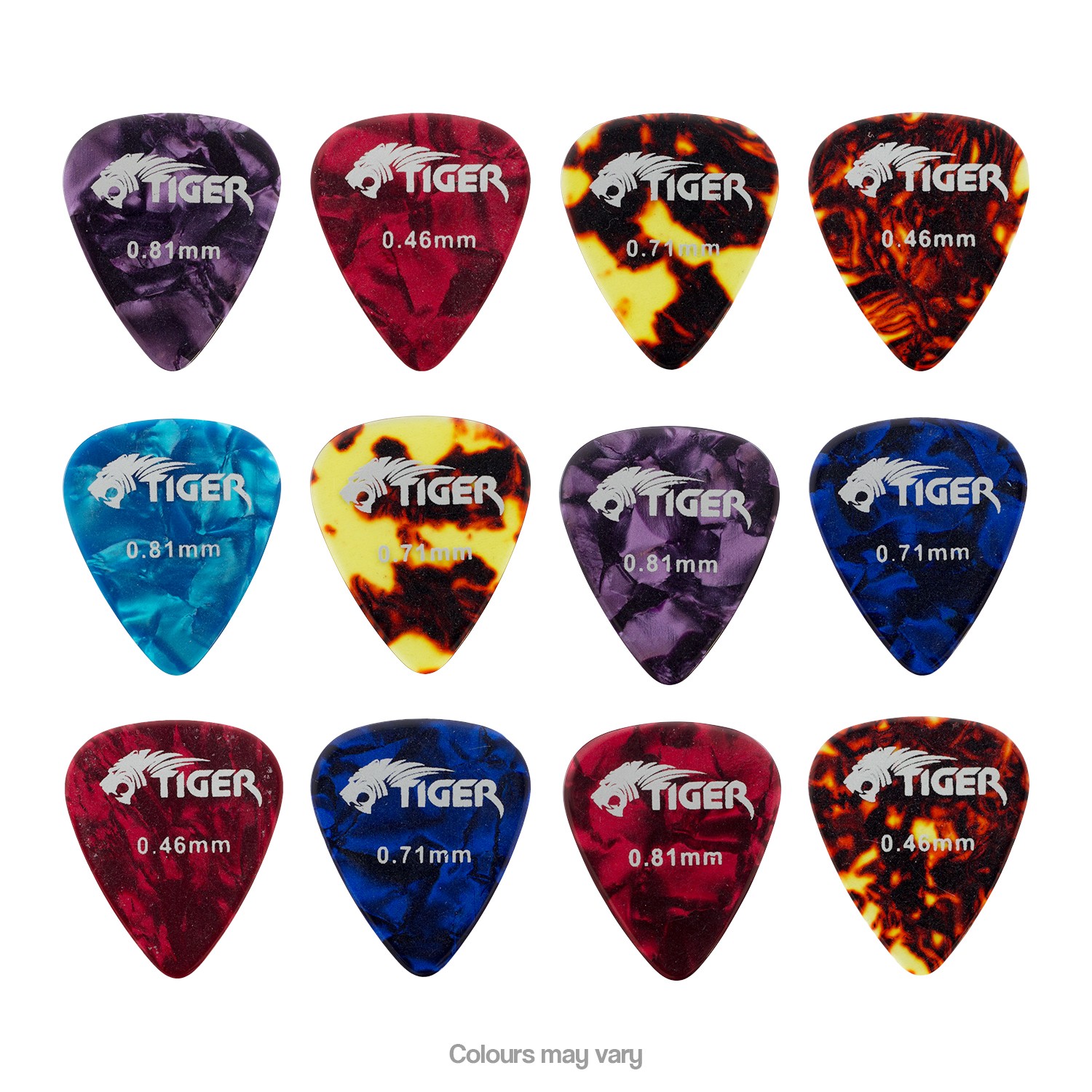 Tiger 12 Plettri in Celluloide per Chitarra foto 5