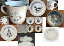 Porcelain Christmas China, many varieties