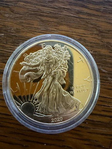 Lady Liberty Commemorative Coin - 100 Mills .999 Gold Plated 2020 Mint