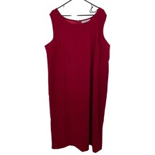 Jessica Howard Woman Red Dress Plus Size 24 Sleeveless Career Cocktail Party
