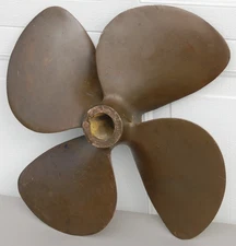 Vintage Columbian TETRADYNE 20" Brass Boat Prop - U.S.S. Lexington Patrol Boat