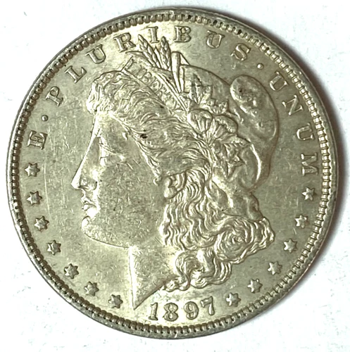 1897 $1 Morgan Silver One Dollar US Coin Philadelphia AU