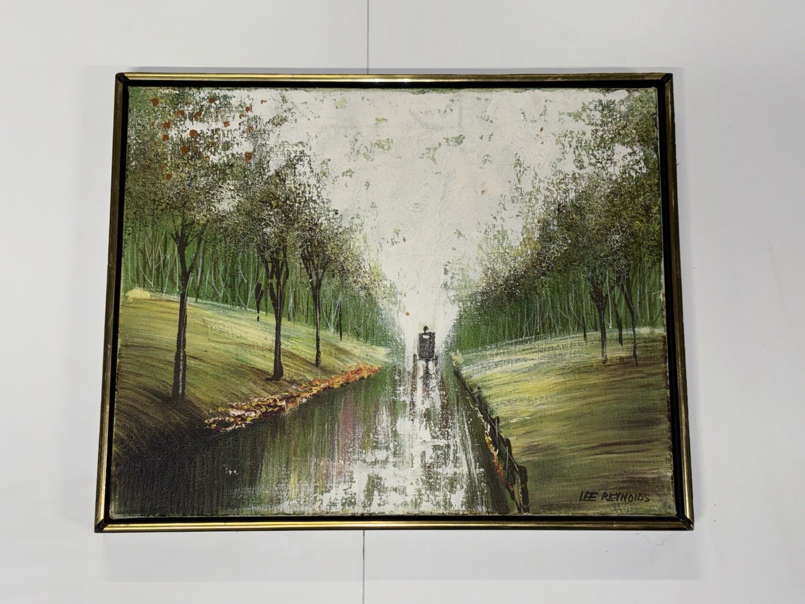 Vintage Lee Reynolds Oil Painting Mid Century Landscape Framed Signed