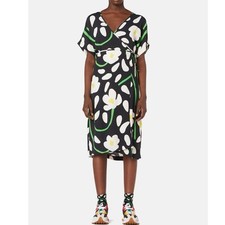 GORMAN x LJMA Dress NEW Size 12 Medium M Midi Night Floral Print Wrap Sleeve NWT