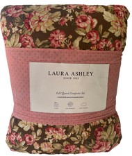 Laura Ashley Bloomsbury Floral FULL QUEEN 3 Pc Comforter Sham Set French Country