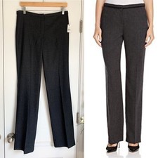 NWT Tahari Terry Dress Pants Size 6 Black Gray Heather Stretch Trousers Career