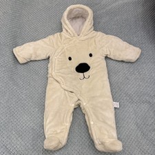 Baby Pram Suit for 6-9 Months Unisex Light Yellow Teddy