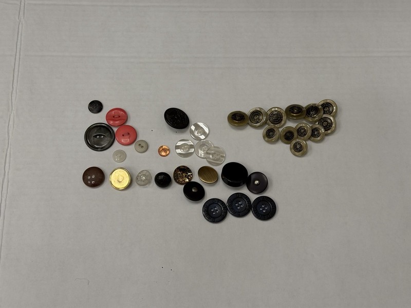 36-Piece Eclectic Mixed Button Lot Dennis Basso Vintage Craft Sewing Assortment