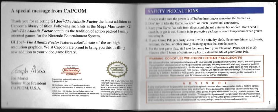 MANUAL ONLY G.I. Joe: The Atlantis Factor (Nintendo NES, 1992) Authentic. - Image 3 of 3