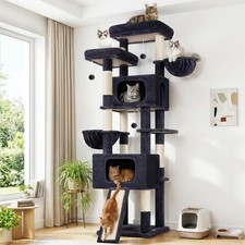 77-Inch Cat Scratch Tower for Large Cats, Multi-Level Heavy Duty Cat Tree