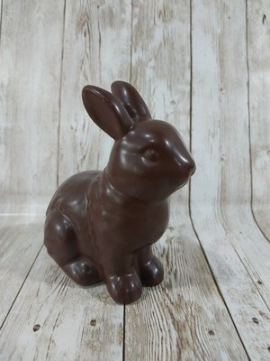 New** Sitting Brown Chocolate Bunny Easter Decor Table Tier Tray Resin Rabbit 4H