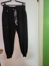 FIGS Technical Collection Zamora Black Joggers Scrub Pants Women's Sz S/P EUC