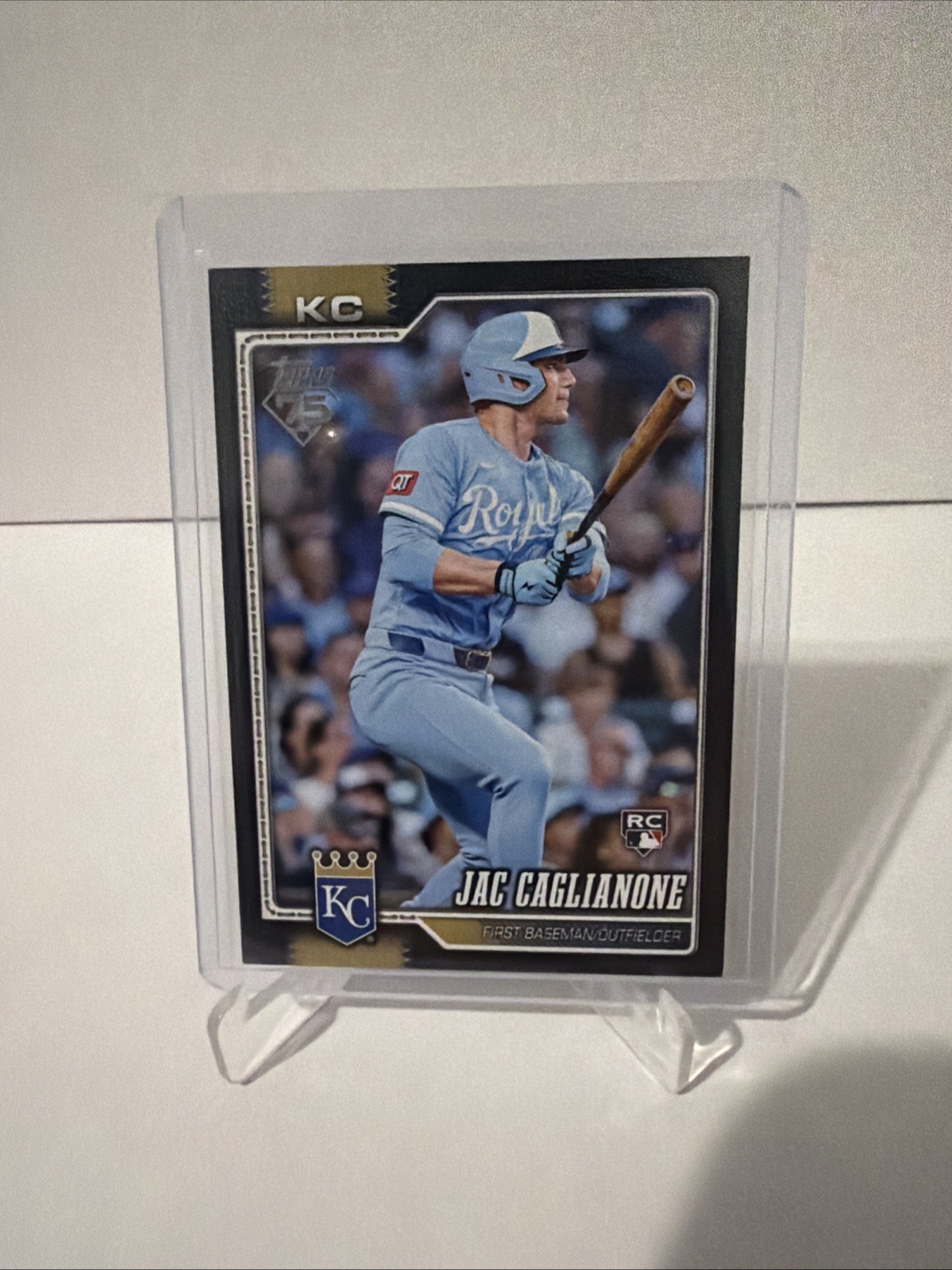2026 Topps Series 1 Jac Caglianone Black Border Parallel /75 SSP RC #138 Royals