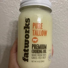 Organic Grass-Fed Beef Tallow,Certified Organic Non-Gmo Pasture-Raised Beef 14oz