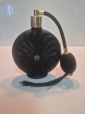 Vintage Look Black Satin Glass Pump Perfume Atomiser