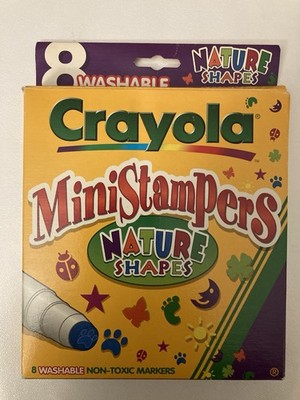 Crayola MiniStampers Nature Shapes Washable Non-Toxic Markers 8 Ct 1997