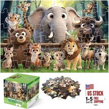 Jumbo Floor Puzzle for Kids,48 Piece Forest Animal Large Jigsaw Wildlife
