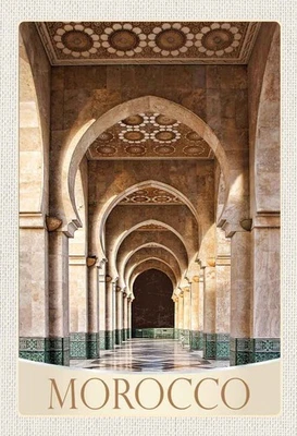 VIANMO Holzschild 30x20 cm Marokko Afrika Medina Moschee Flur Bildmotiv Reisemotiv Aben