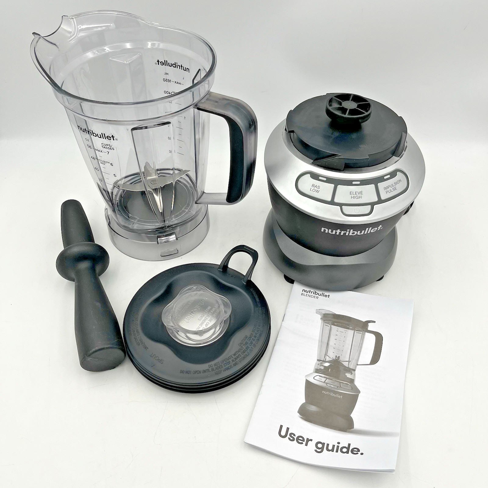 Nutribullet Blender Large 56 Oz Model NBF-10B 1000 Watt w/ Pusher, Manual Clean!